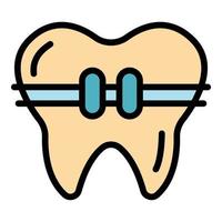 Clinic braces icon color outline vector