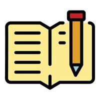 Open book icon color outline vector