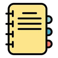 Paper notebook icon color outline vector