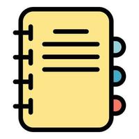 Paper notebook icon color outline vector