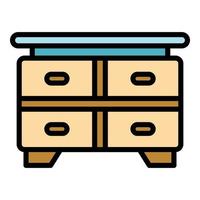 Table drawer icon color outline vector