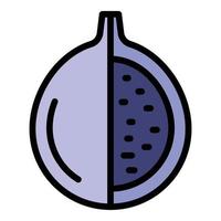 Fresh fig icon color outline vector