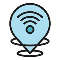 Wifi point icon color outline vector