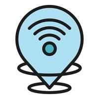 Wifi point icon color outline vector