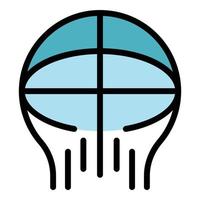 Global internet service icon color outline vector
