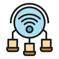 Wifi hotspot icon color outline vector