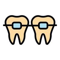 Dentist braces icon color outline vector