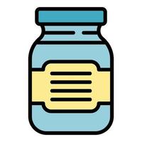 Chocolate paste jar icon color outline vector