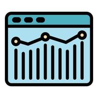 Web analytics icon color outline vector