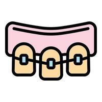 Stomatology braces icon color outline vector