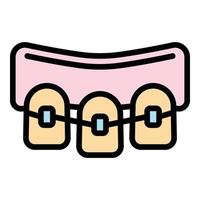 Stomatology braces icon color outline vector