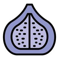 Fig seed fruit icon color outline vector