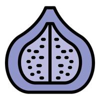 Fig seed fruit icon color outline vector