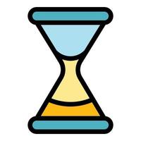 Sand clock icon color outline vector