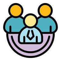 Board meeting icon color outline vector