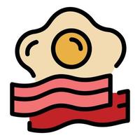 Egg bacon icon color outline vector