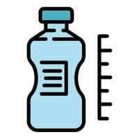 Healthy water bottle icon color outline vector