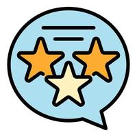 Mentor star chat icon color outline vector