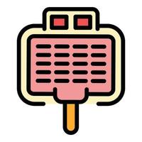 Oil deep fryer icon color outline vector