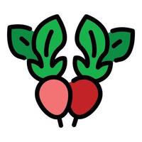 Radish icon color outline vector