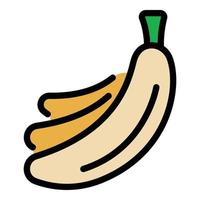 vector de contorno de color de icono de plátanos