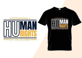 diseño de camiseta del 10 de diciembre del día internacional de los derechos humanos vector