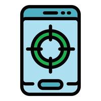 Phone target icon color outline vector