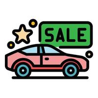 Car auction icon color outline vector