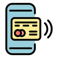 vector de esquema de color de icono móvil de tarjeta de crédito