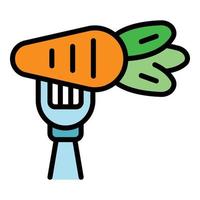 Eat fresh carrot icon color outline vector