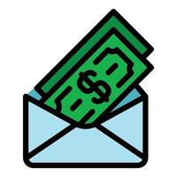 Money envelope icon color outline vector