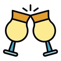 Cheers friend pub icon color outline vector