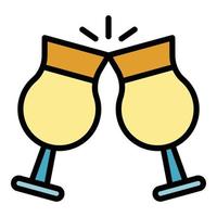 Cheers friend pub icon color outline vector