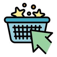 Buy cart icon color outline vector