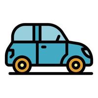 Auto car icon color outline vector