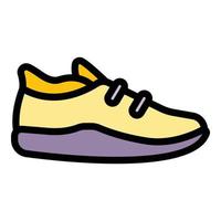 vector de contorno de color de icono de zapatillas de deporte de moda