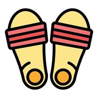 Accessory sandals icon color outline vector