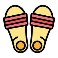 Accessory sandals icon color outline vector