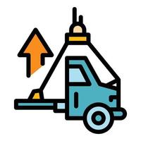 Car lift elevator icon color outline vector