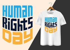 diseño de camiseta del 10 de diciembre del día internacional de los derechos humanos vector