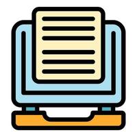 Plan scenario icon color outline vector