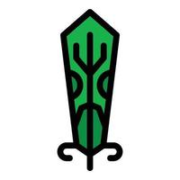 Decor feather icon color outline vector