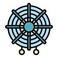 Ancient dream catcher icon color outline vector