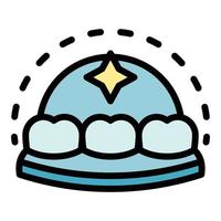 Clean teeth icon color outline vector