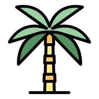 vector de contorno de color de icono de palmera de planta