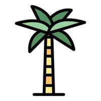 Island palm tree icon color outline vector