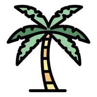 Sea palm tree icon color outline vector