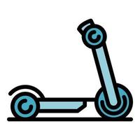 Transport electric scooter icon color outline vector