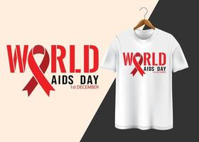 World Aids Day 1st December T-shirt design vector