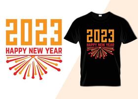 Happy new year 2023 Typography T-shirt design vector